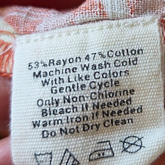 The Normal Brand Sonoran Slub Camp Shirt in Cayenne Floral Print Size S Cropped - Picture 7 of 8